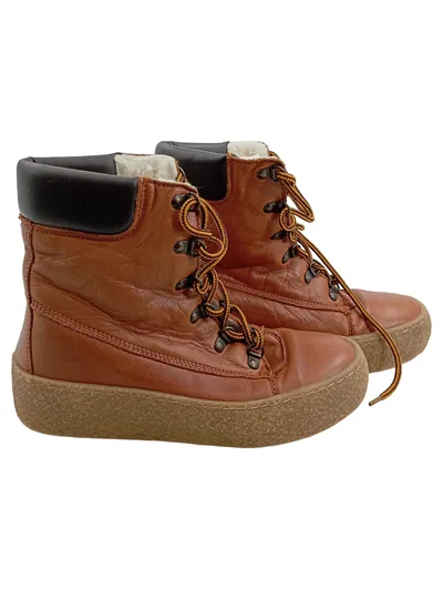 Everest Damen Stiefel Gr. 38 Braun Leder Gefüttert Winterstiefel