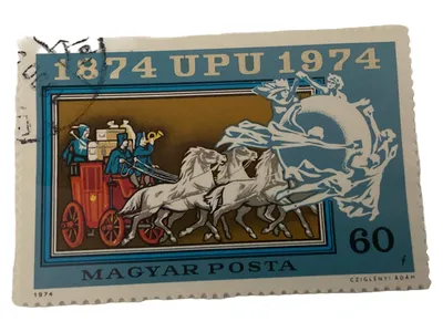 Ungarn 1974 UPU Briefmarke Postkutsche Pferde Magyar Posta Sammlerstück
