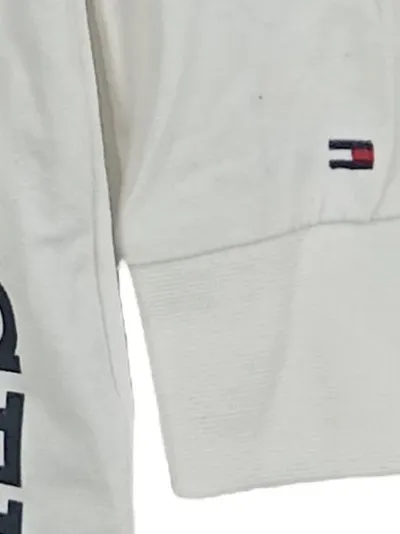 Tommy Hilfiger Kinder Langarmshirt Gr. 98 Weiß Schriftzug Baumwolle