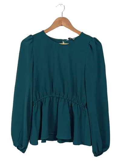 ONLY Damen Bluse Grün Feminin Gr. 34/XS Langarm Peplum