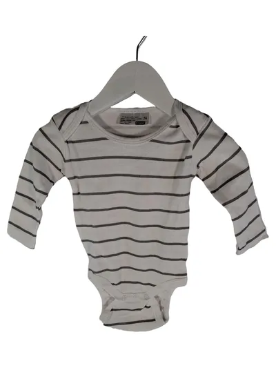 Ergee Baby Body Langarm Gr. 74 Weiß Grau Gestreift Baumwolle