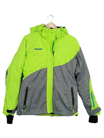 Anzoni Skijacke Damen Gr. 36/S Grün Grau Outdoorjacke Kapuze