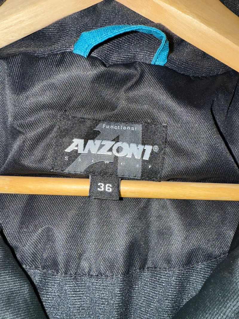 Anzoni Skijacke Damen Gr. 36/S Grün Grau Outdoorjacke Kapuze 3
