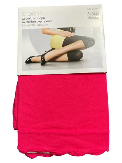 Disée Damen Capri Leggings 38/40 Pink Microfaser Blickdicht Casual