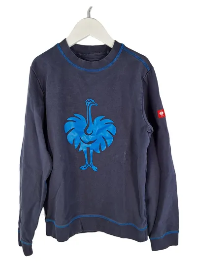 Engelbert Strauss Kinder Pullover Strauß Motiv Gr. 140 Blau Baumwolle