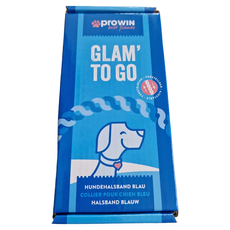 proWIN Hundehalsband Blau Glam' To Go verstellbar für Hunde 1