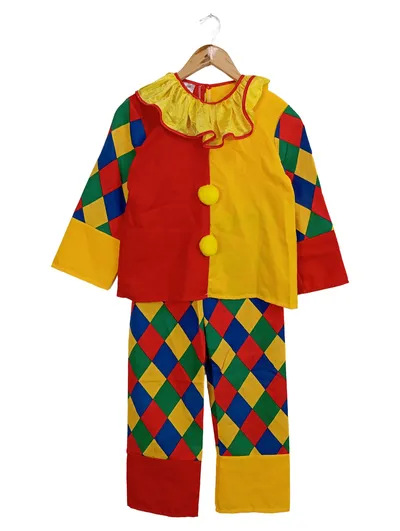Fries Kinder Karnevalskostüm Clown Kostüm Mehrfarbig Gr. 128