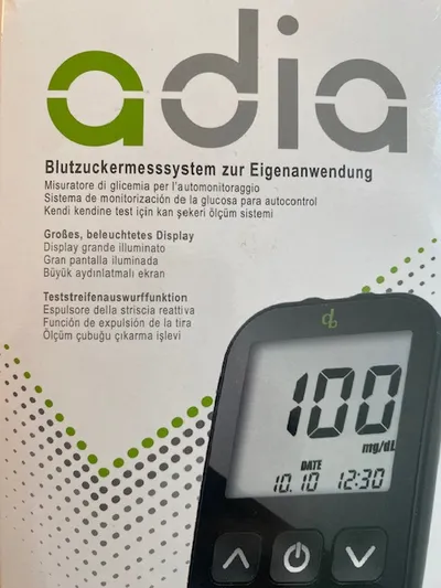 ADIA Blutzuckermessgerät XGM-103A Schwarz Praktisch Blutzuckermesssystem