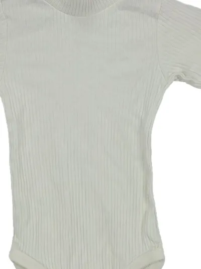 ALANA Baby Body Langarm Rippstrick Rollkragen Weiß Gr. 62 Baumwolle