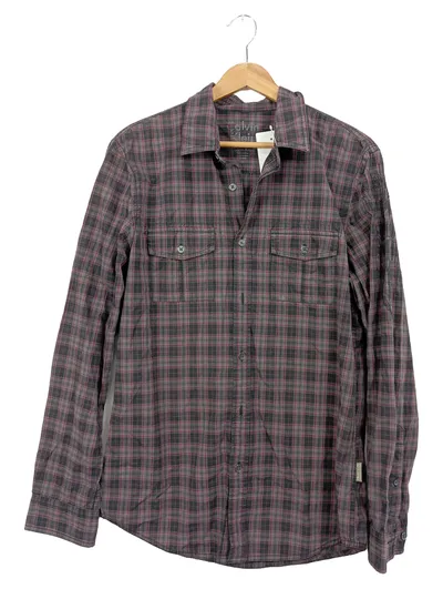 Calvin Klein Herren Freizeithemd Kariert Langarm Baumwolle Casual Mehrfarbig M