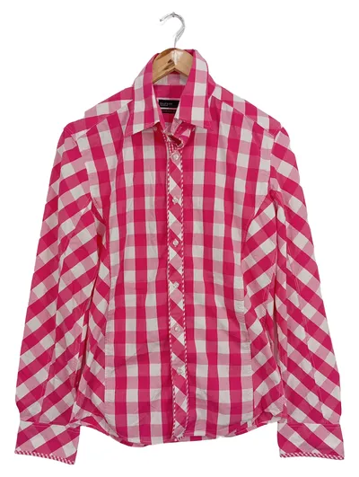 Zaatxchi Damen Bluse Kariert Pink Langarm Gr. 38/M Casual