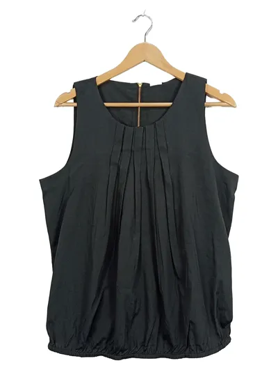 Vero Moda Damen Top ärmellos elegant schwarz Gr. L Falten Raffungen Büro