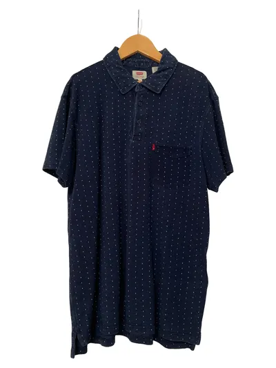 Levis Herren Poloshirt Blau Gepunktet Gr. 48/M Baumwolle Casual