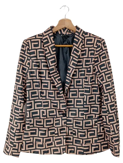 CHICME Damen Blazer Jacke Gr. 38/M Mehrfarbig Geometrisch Modern