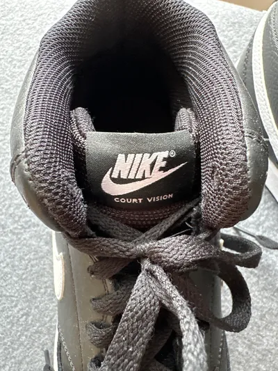 Nike Court Vision Mid Herren Sneaker High Schwarz Weiß Gr. 42,5 Leder