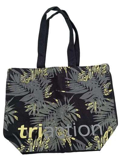 Triaction Shopper Tasche Tropical Print Schwarz Baumwolle Damen