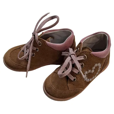 Superfit Lauflernschuhe Mädchen Gr. 22 Braun Rosa Wildleder Herz