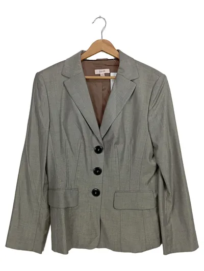 Laurèl Damen Blazer Gr. 40 Grau Meliert Business Elegant Baumwolle
