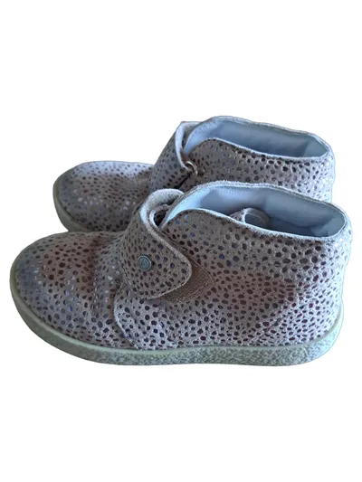 Falcotto Mädchen Stiefelette Klettverschluss Beige Gr. 24 Casual Punkte