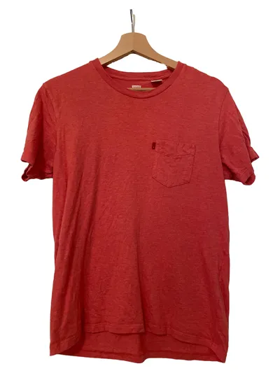Levis Herren T-Shirt Gr. M Casual Rot Baumwolle Kurzarm