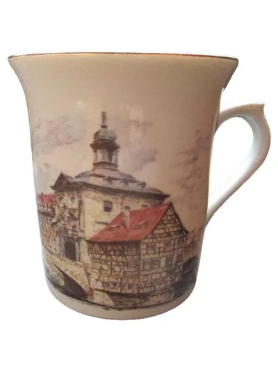 Bohemia Tasse Porzellan Klassisch Beige Stadtansicht 300ml