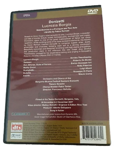 Naxos Lucrezia Borgia DVD Donizetti Oper Theodossiou Bergamo Festival