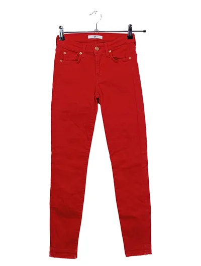 7 For All Mankind Damen Jeans Skinny Fit Rot Gr. 36 W28 S
