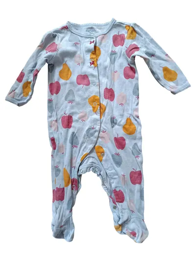 Carter's Baby Mädchen Schlafanzug Strampler Gr. 74 (9 Monate) Blau Früchte
