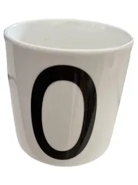Design Letters Kaffeetasse Buchstabe O Weiß Modern Keramik 250ml 1