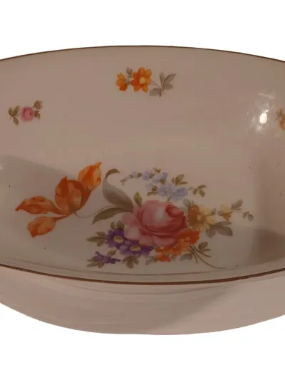 Rosenthal Dekoschale Porzellan Blumenmuster Klassisch Weiß 20cm