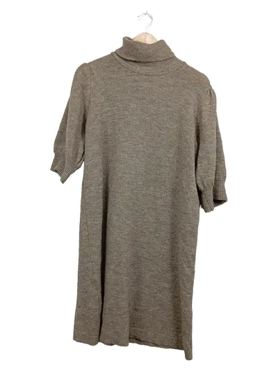 ORSAY Damen Strickkleid Rollkragen Braun Meliert Gr. L 42