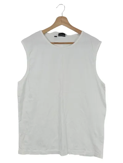 BONPRIX COLLECTION Herren Tank Top Achselshirt Gr. L Weiß Baumwolle Basic