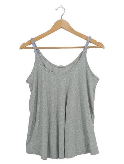 Bench. Damen Top Gr. 38/M Grau Meliert Träger Casual Sommer