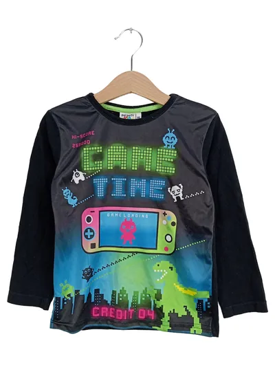 Infinity Kids Langarmshirt Jungen Gr. 110 Game Time Gamer Schwarz