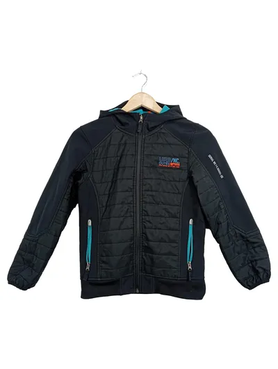 YIGGA Steppjacke Kinder Gr. 146 Schwarz Kapuze Outdoor Jacke