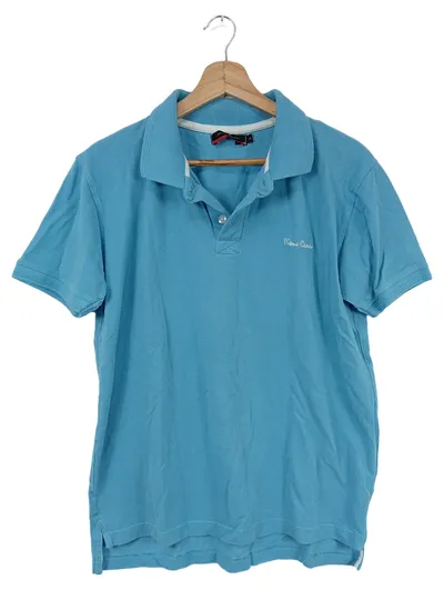 Pierre Cardin Herren Poloshirt Blau Gr. 48/M Kurzarm Casual Baumwolle