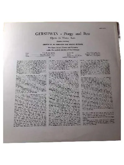 Gershwin Porgy and Bess The Opera Society Orchestra LP Vinyl MMS 2635