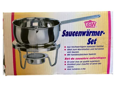 GSW Saucenwärmer Set Stövchen Edelstahl Klassisch Silber Warmhalter