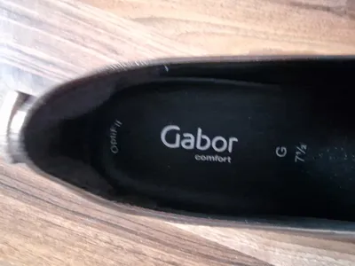 Gabor Comfort Damen Slipper Loafer Gr. 41 Gold Metallic Leder Elegant