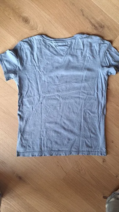 Tommy Hilfiger T-Shirt Kinder Gr. 164 Blau V-Ausschnitt Baumwolle