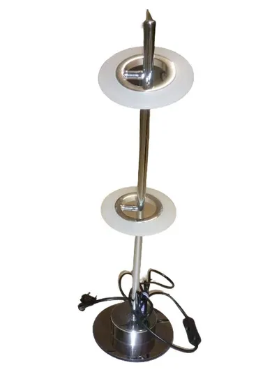 Fischer & Honsel Stehleuchte Modern Silber Metall Glas Stehlampe