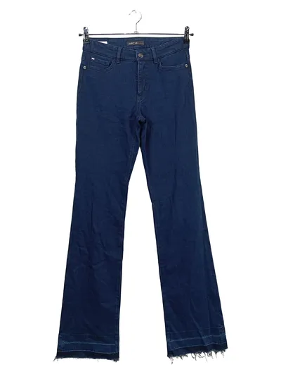 Marc Cain Damen Jeans Bootcut Blau Gr. 36 Fransen Saum Casual