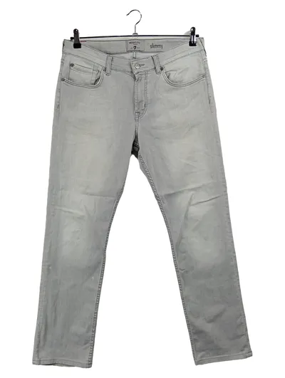7 For All Mankind Slimmy Slim Fit Jeans Hose Herren W33 Grau