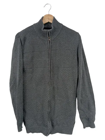 Lindbergh Strickjacke Herren Grau M Casual Strukturmuster Reißverschluss