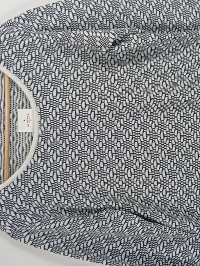 Dress In Damen Pullover Gr. 42/XL Blau Weiß Strukturmuster Strick