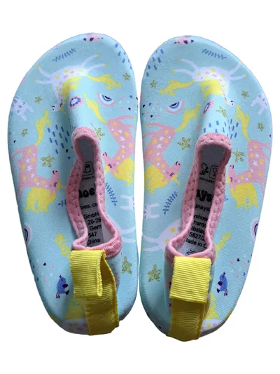 Playshoes Badeschuhe Mädchen Einhorn Gr. 24/25 Blau Tiermotive