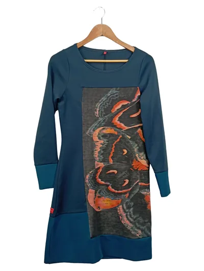 MISS CAPTAIN Damen Freizeitkleid Gr. 36 Blau Casual Langarm