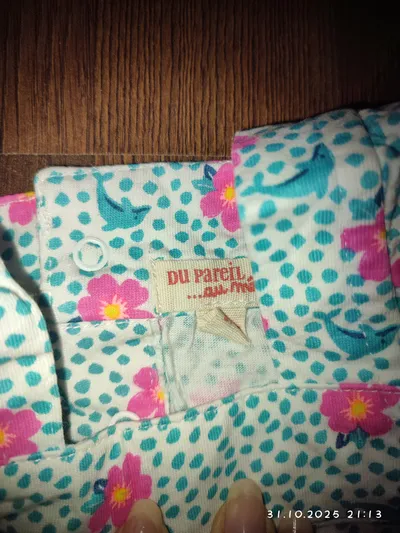Du Pareil au Même Baby Body Mädchen Gr. 68 Blumen Türkis Rosa