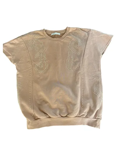 Sofie Schnoor Damen Sweatshirt Beige Gr. 36/S Casual Strass