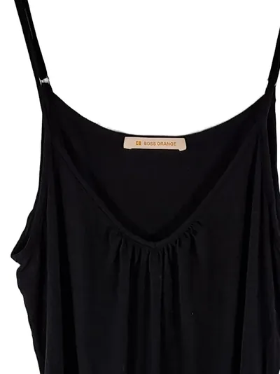BOSS Orange Damen Trägerkleid Sommerkleid Schwarz Gr. 36/S Viskose